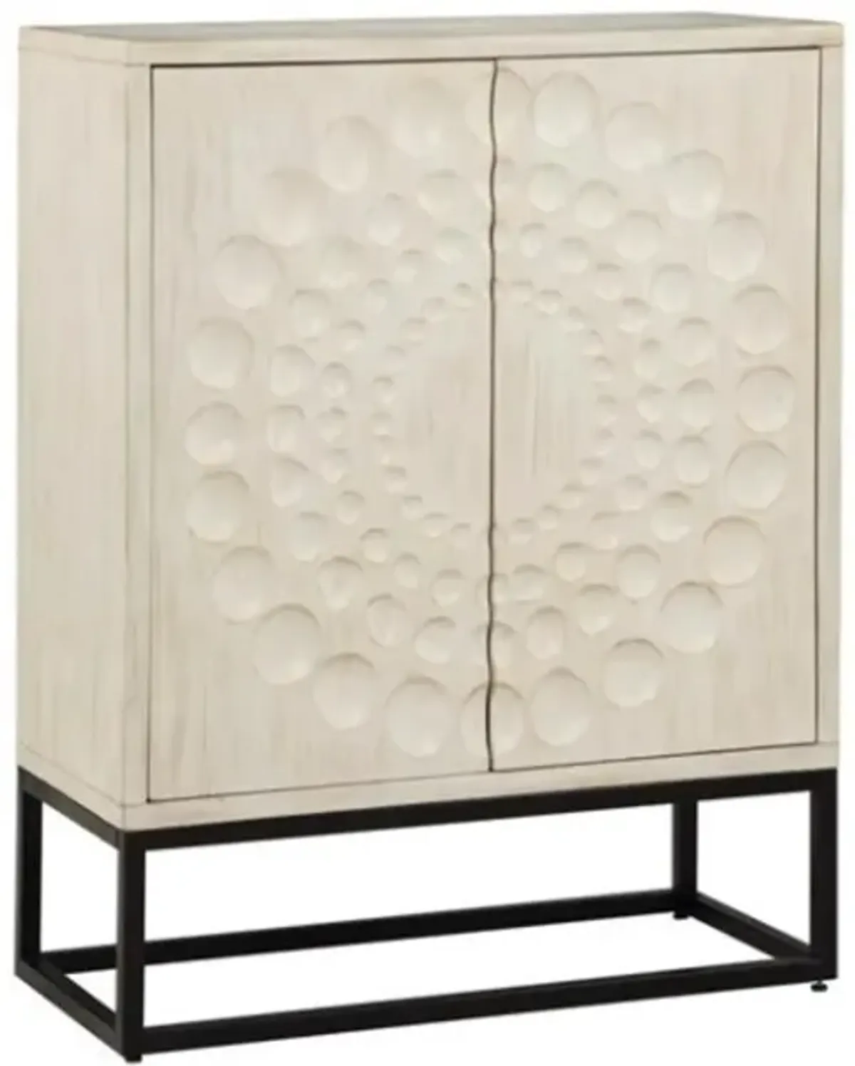 Off White Two Door Bar Cabinet