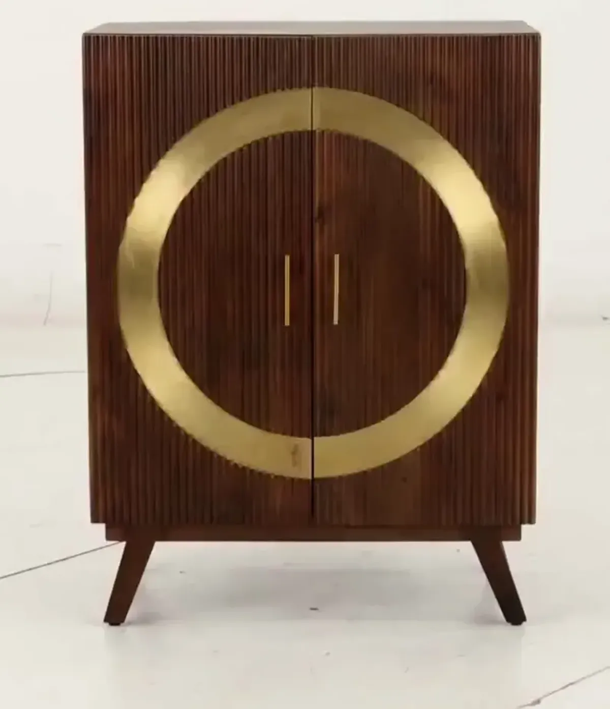 Brown Two Door Tall Wine Cabinet