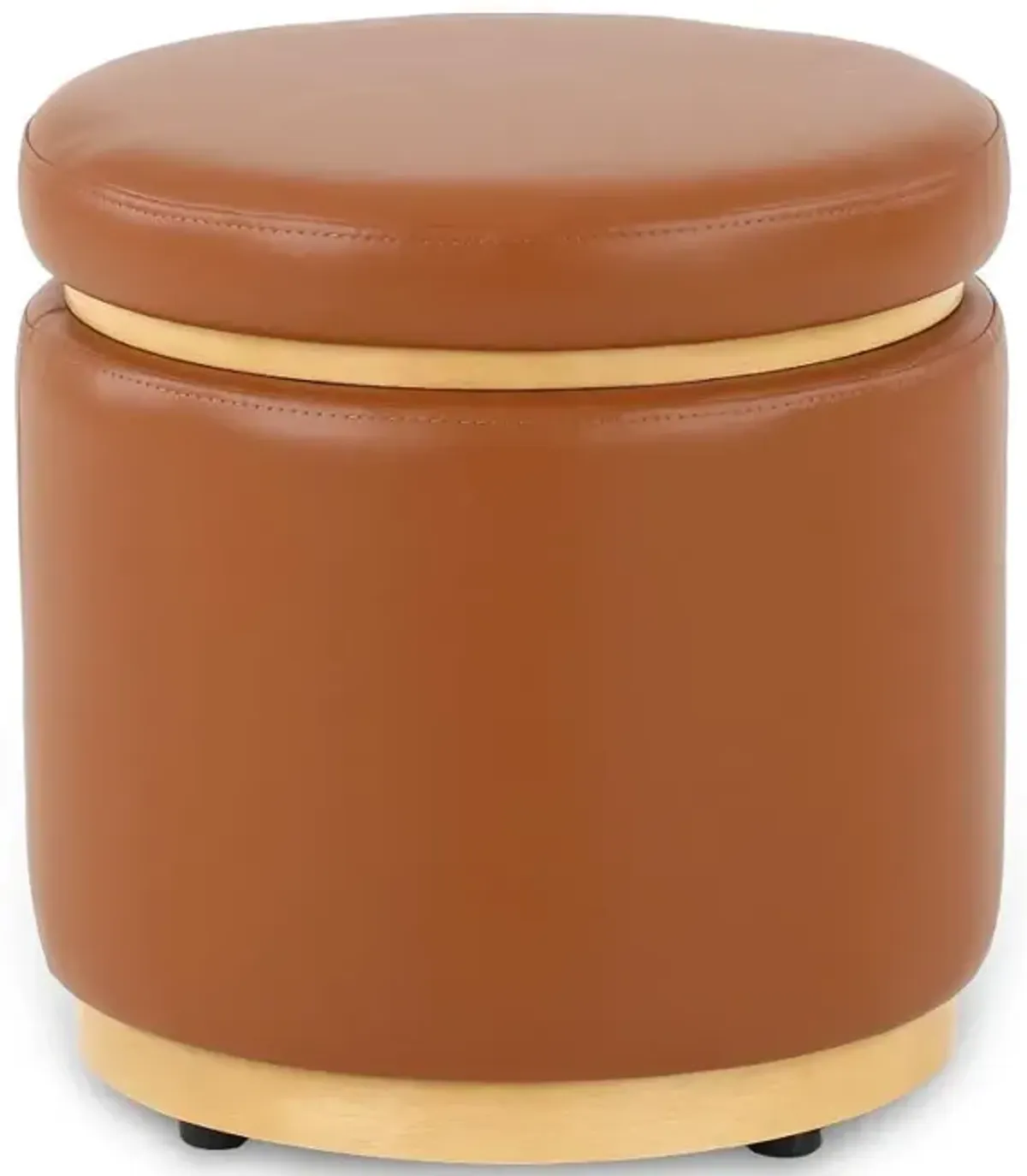 Caramel Pine Boho Ottoman