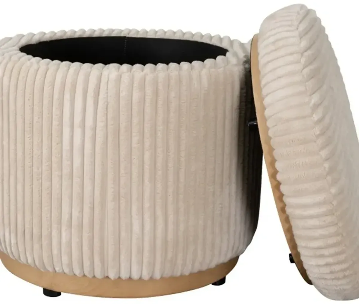 Cream Round Ottoman