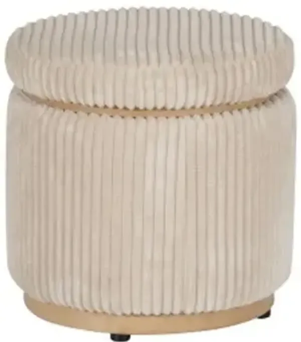 Cream Round Ottoman