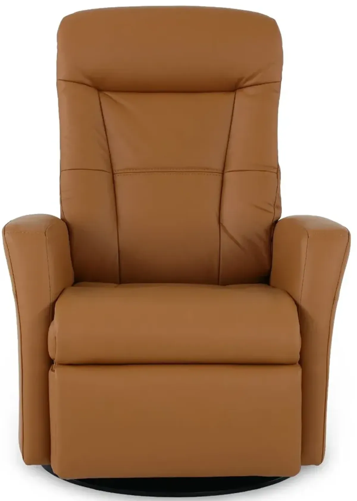 Grove Straw Large Leather Swivel Glider Power Recliner with Adjustable Headrest