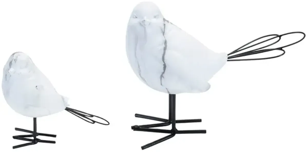 Brielle Medium White Terra Cotta Bird