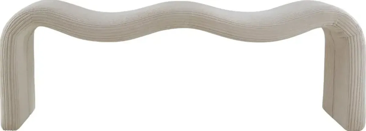 Willow Beige Corduroy Upholstered Bench