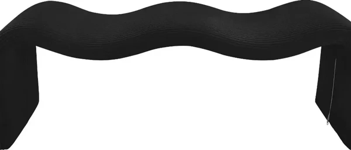 Willow Black Corduroy Upholstered Bench