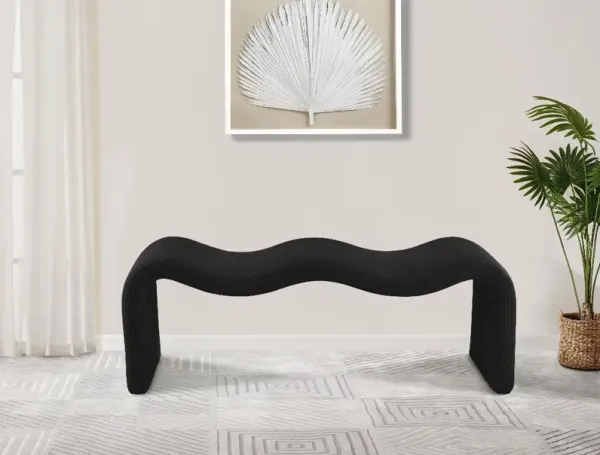 Willow Black Corduroy Upholstered Bench