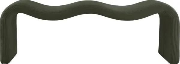 Willow Green Corduroy Upholstered Bench