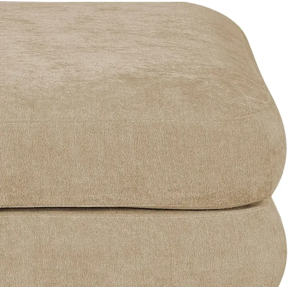 Stellar Beige Chenille Modular Ottoman