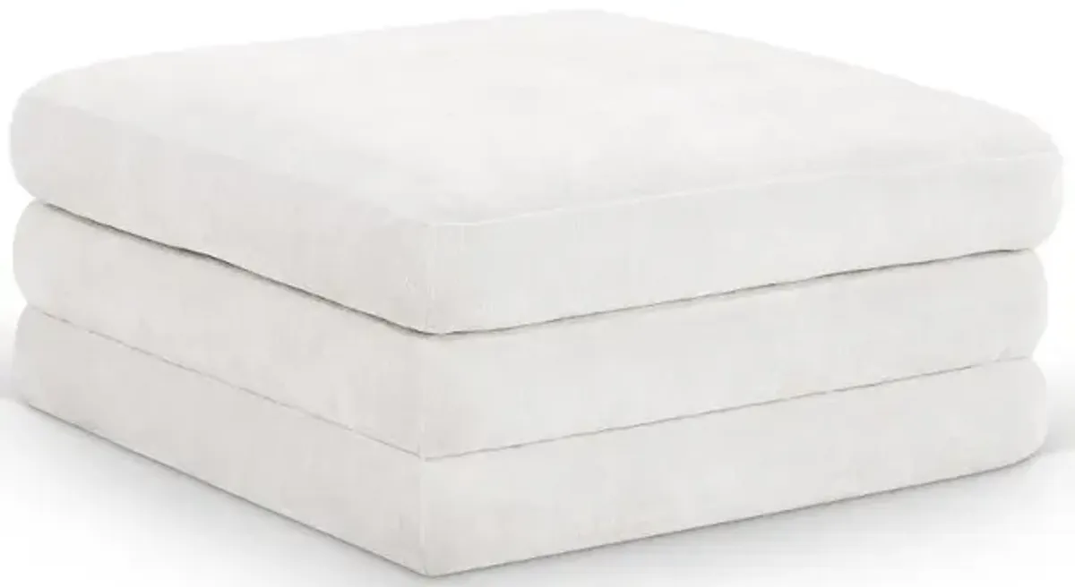 Stellar Cream Chenille Modular Ottoman