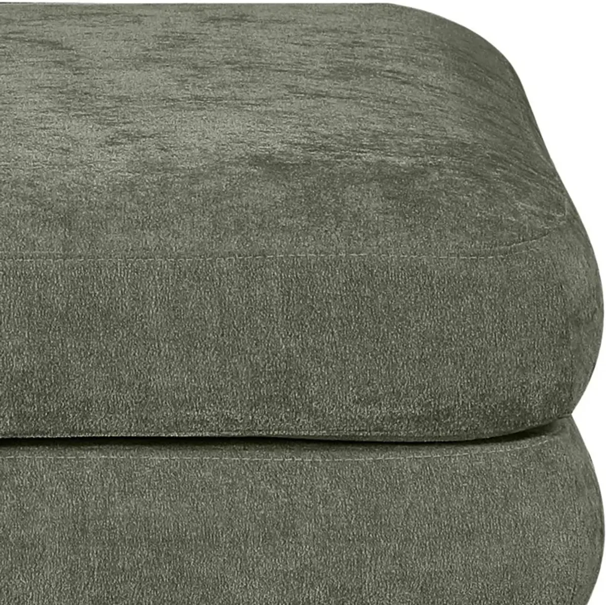 Stellar Green Chenille Modular Ottoman