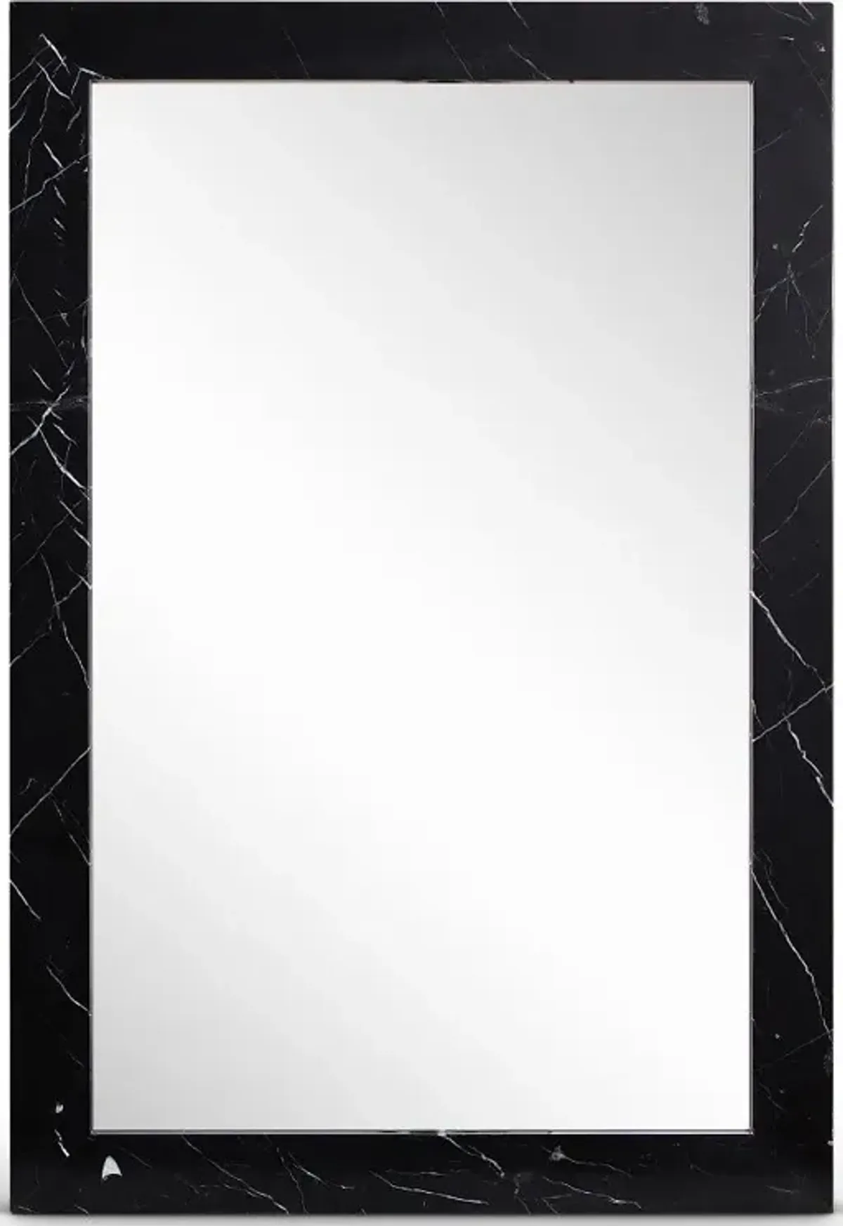 Pavia Black Genuine Marble Mirror