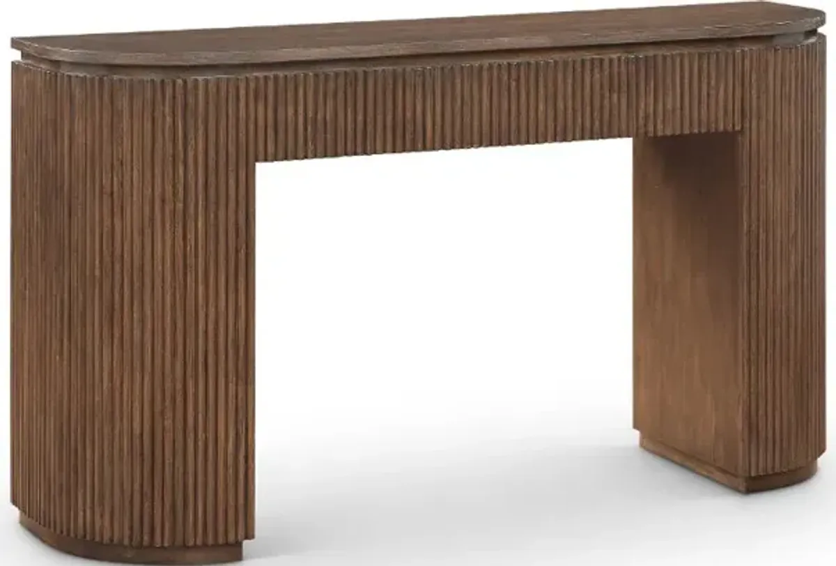 Astrid Walnut Fluted Console Table