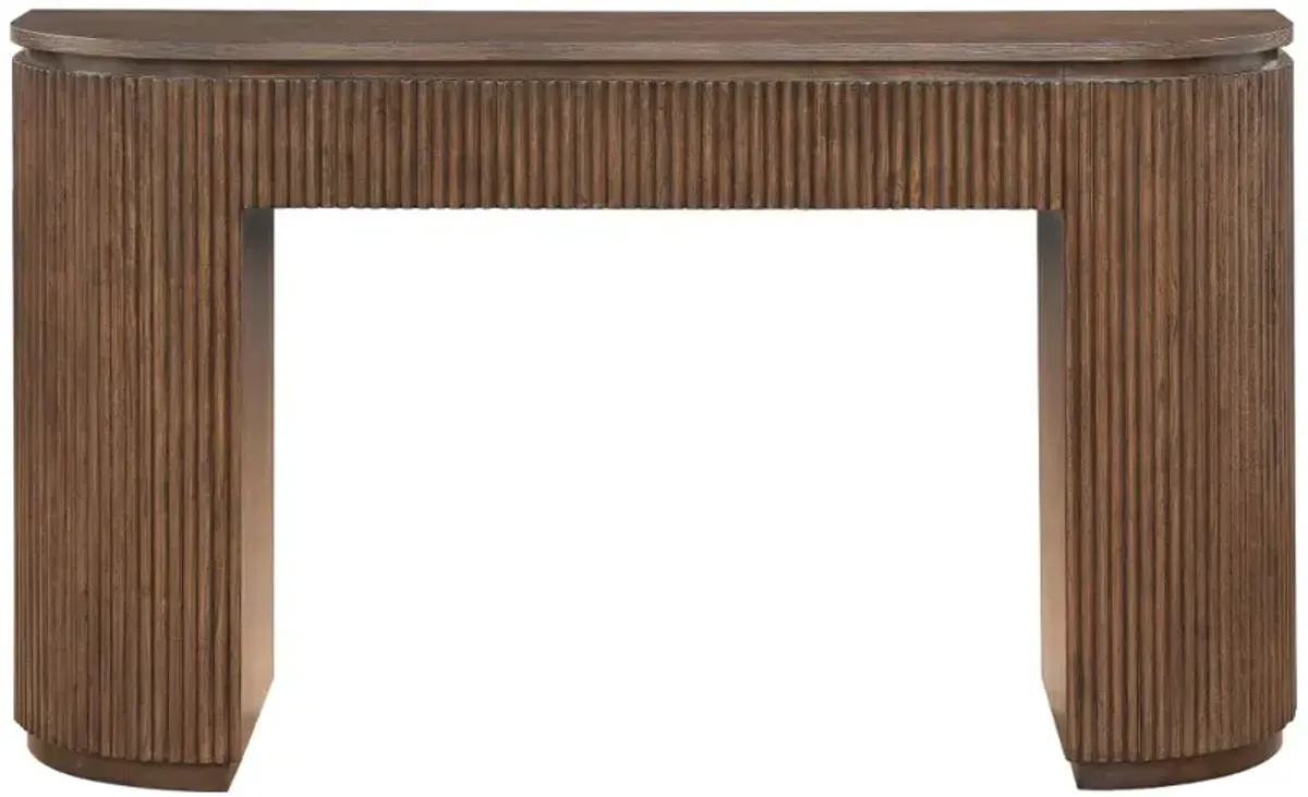 Astrid Walnut Fluted Console Table