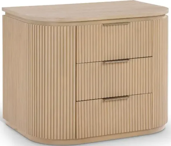 Astrid Natural Oak Fluted Nightstand