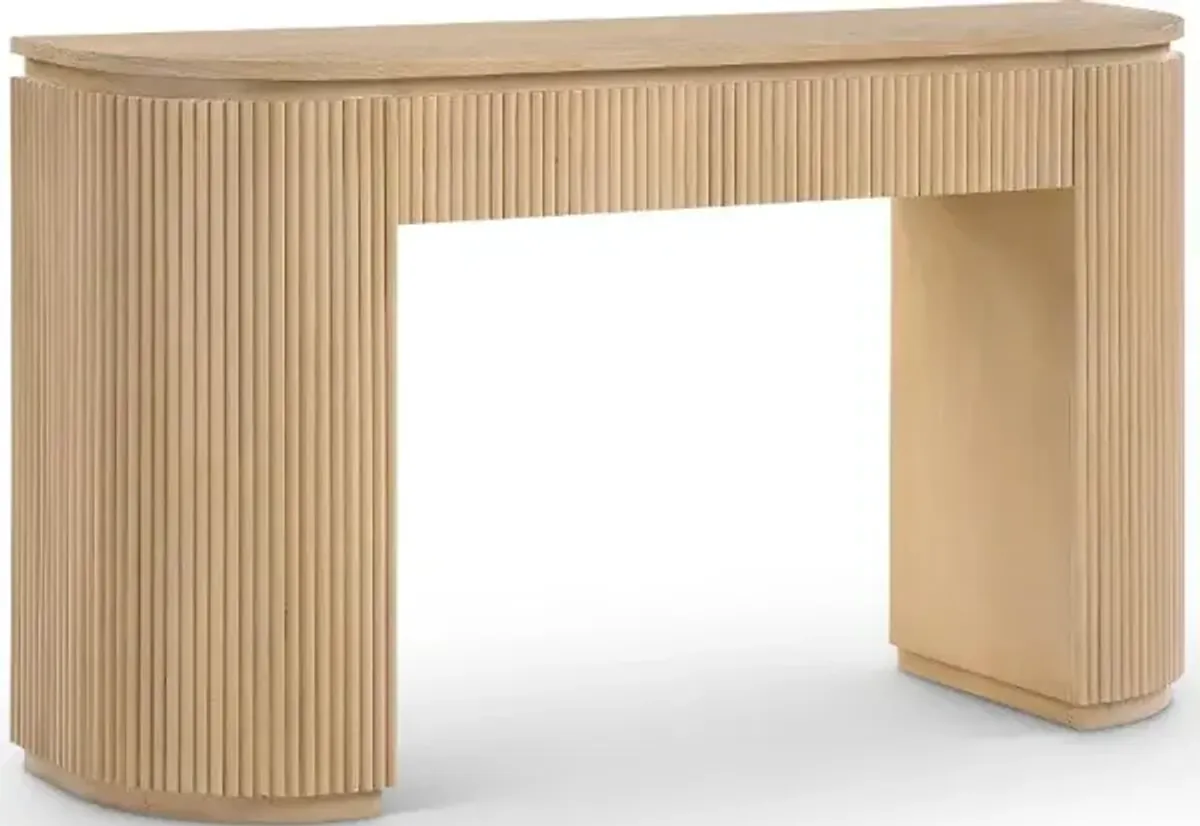 Astrid Natural Oak Fluted Console Table