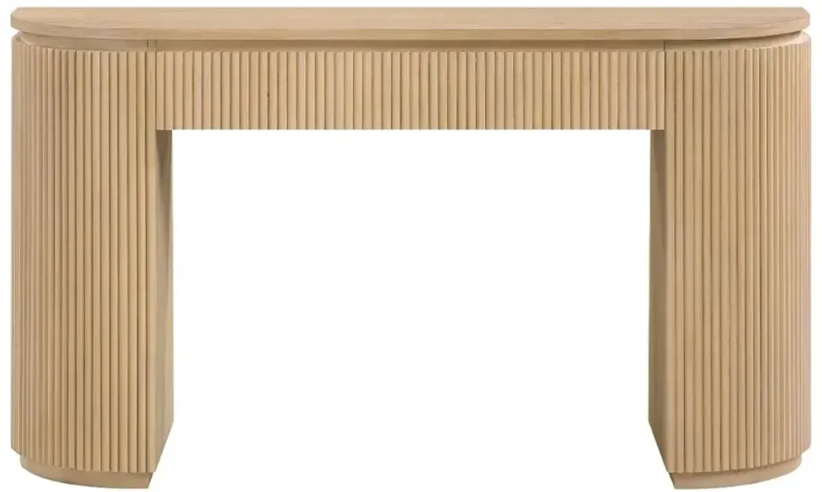 Astrid Natural Oak Fluted Console Table