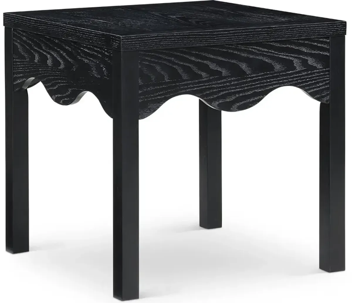 Fiora Black Scalloped End Table