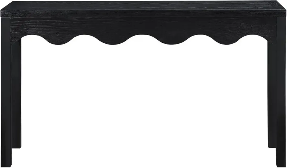 Fiora Black Scalloped Console Table