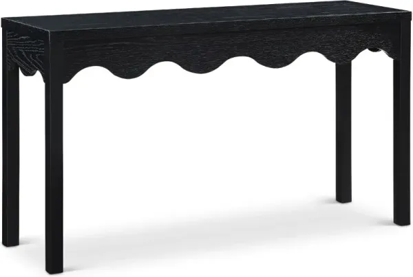Fiora Black Scalloped Console Table