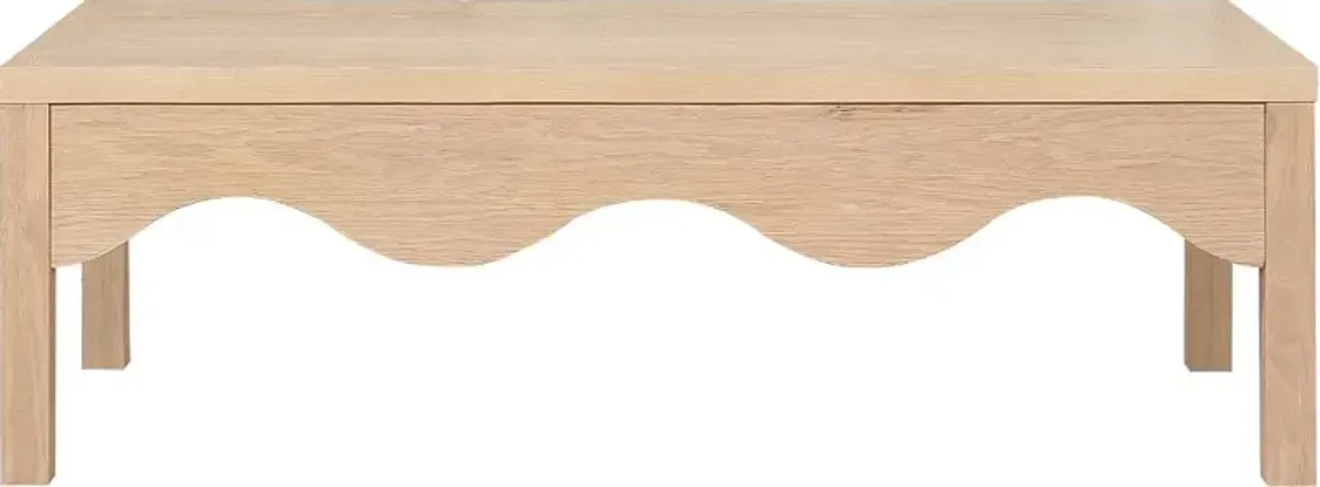 Fiora Natural Scalloped Coffee Table