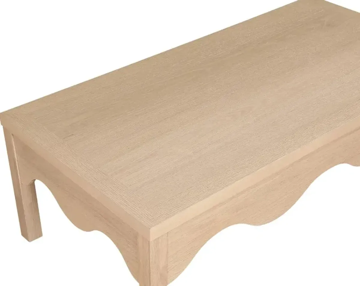 Fiora Natural Scalloped Coffee Table