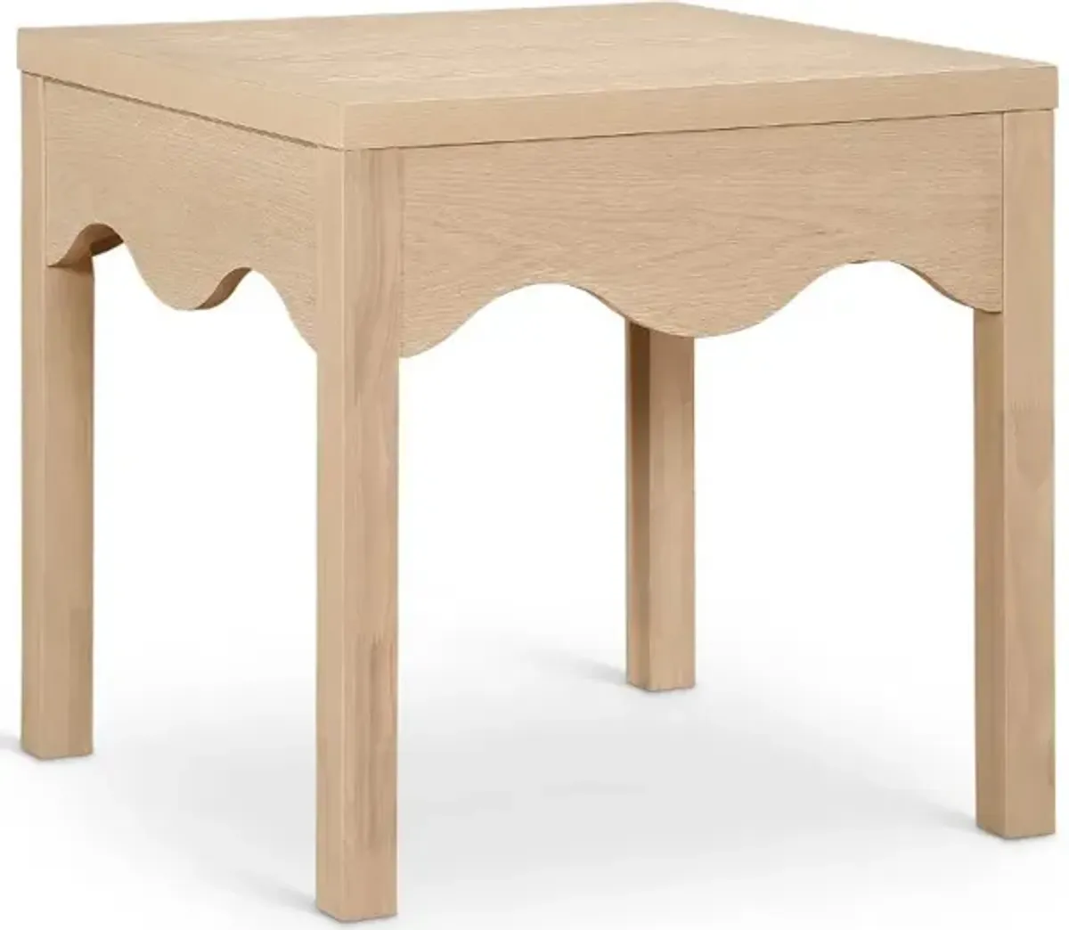 Fiora Natural Scalloped End Table