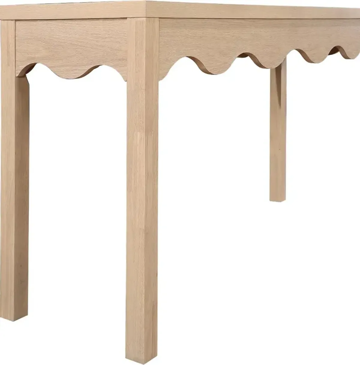 Fiora Natural Scalloped Console Table