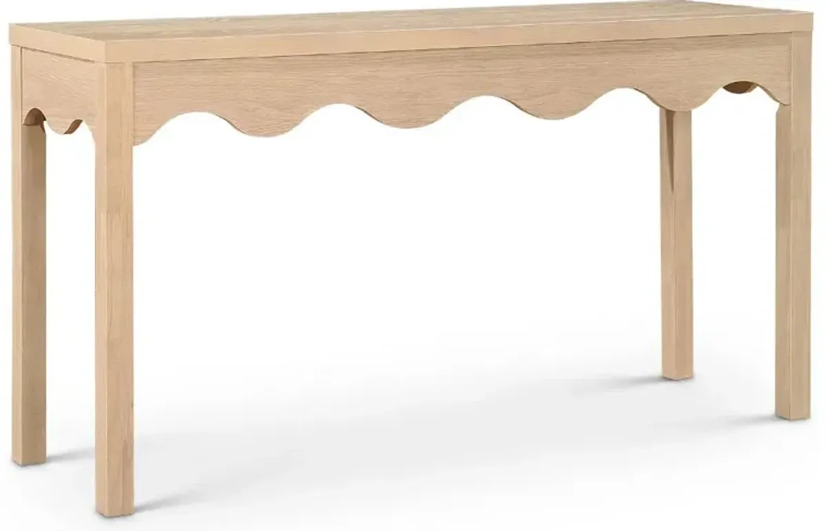 Fiora Natural Scalloped Console Table