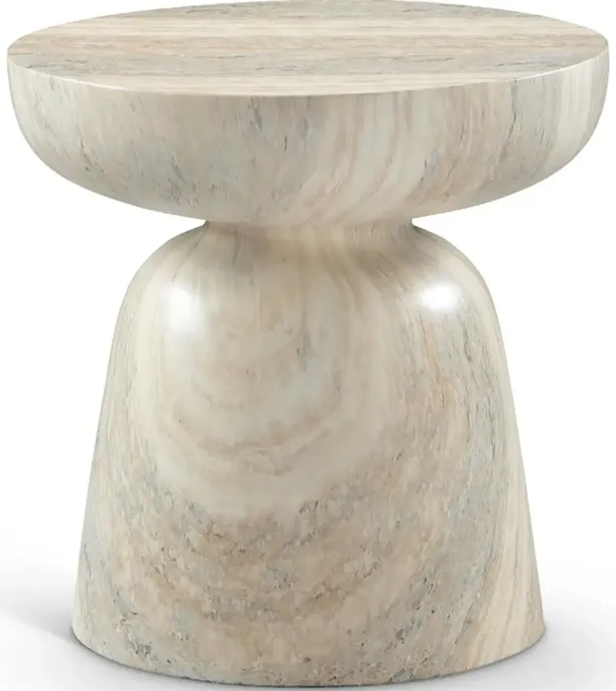 Avellino Natural Travertine and Concrete Indoor/Outdoor End Table