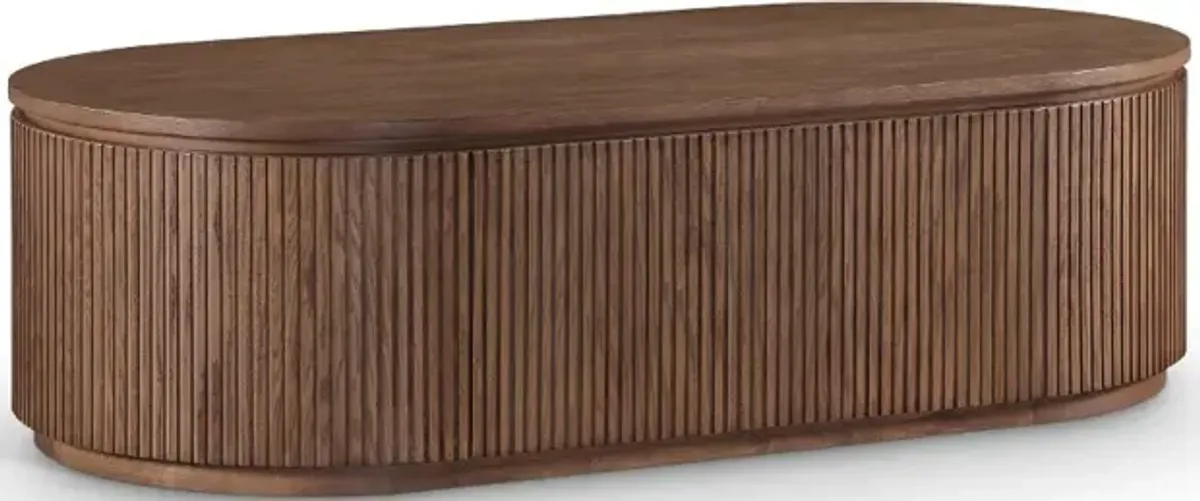 Moana Brown Solid Wood Storage Coffee Table