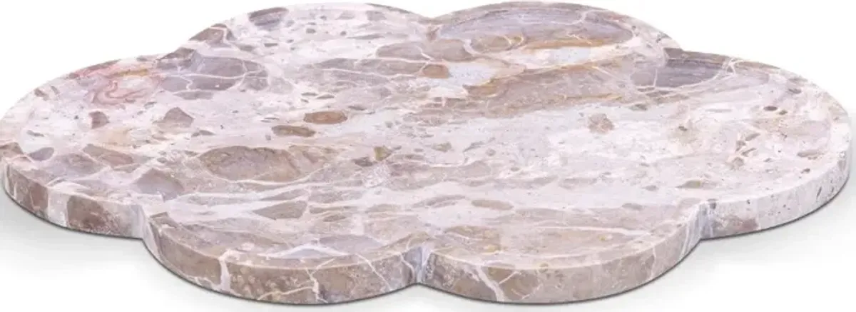 Rimini Beige Clover Shaped Marble Tray