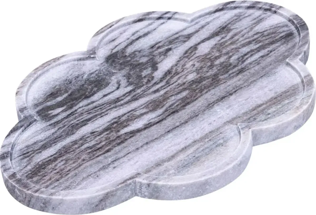Rimini Panda Clover Shaped Marble Tray