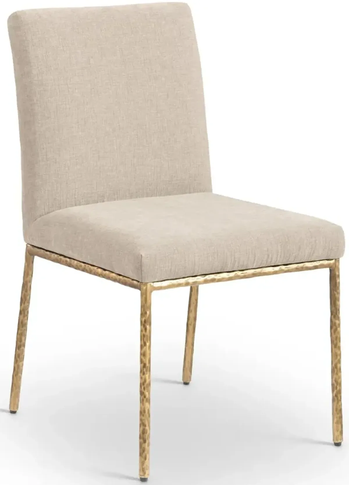 Reeves Beige Dining Side Chair with Gold Legs, Set of 2