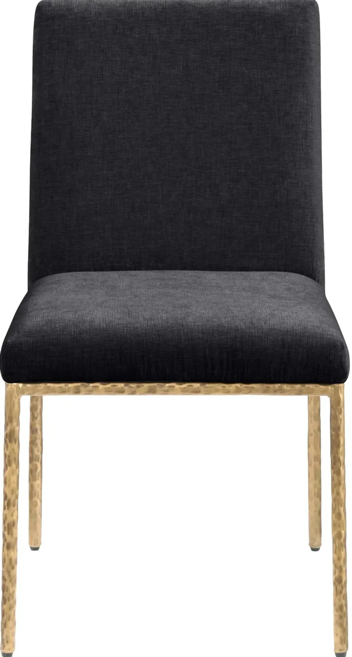 Reeves Black Dining Side Chair with Gold Legs, Set of 2