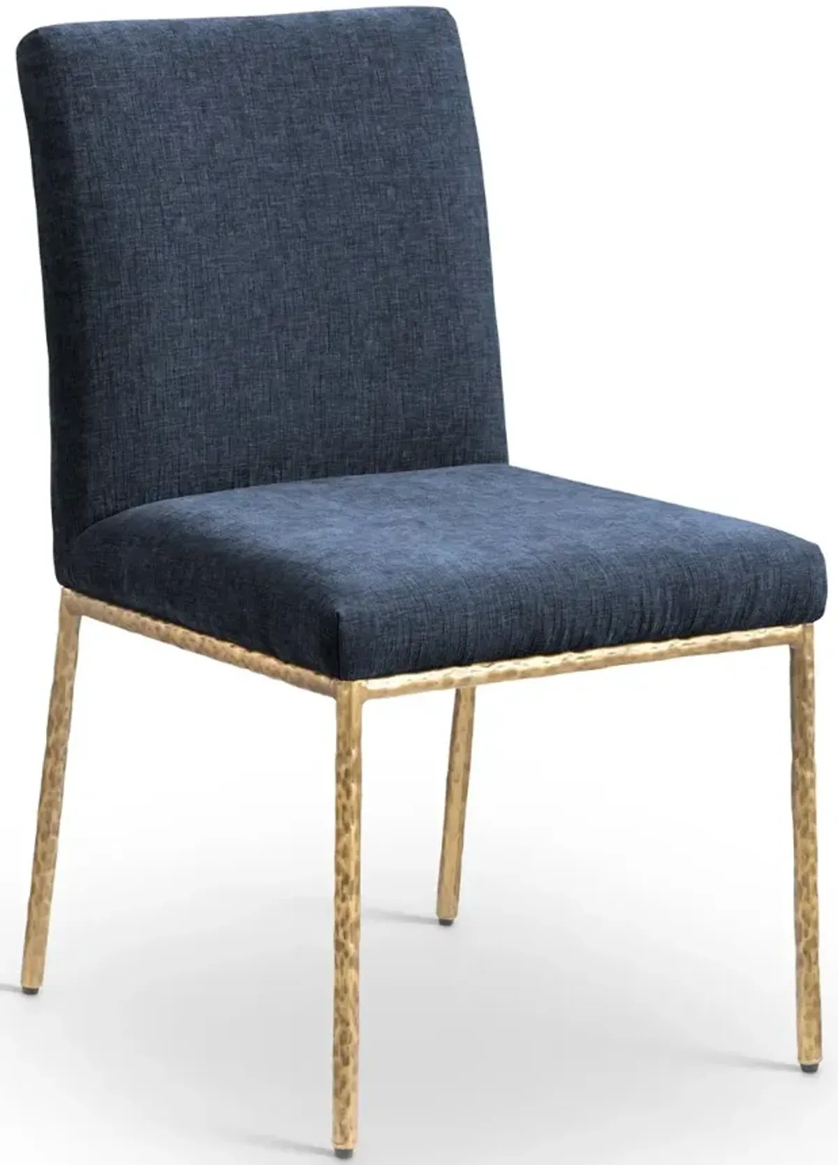 Reeves Navy Dining Side Chair with Gold Legs, Set of 2
