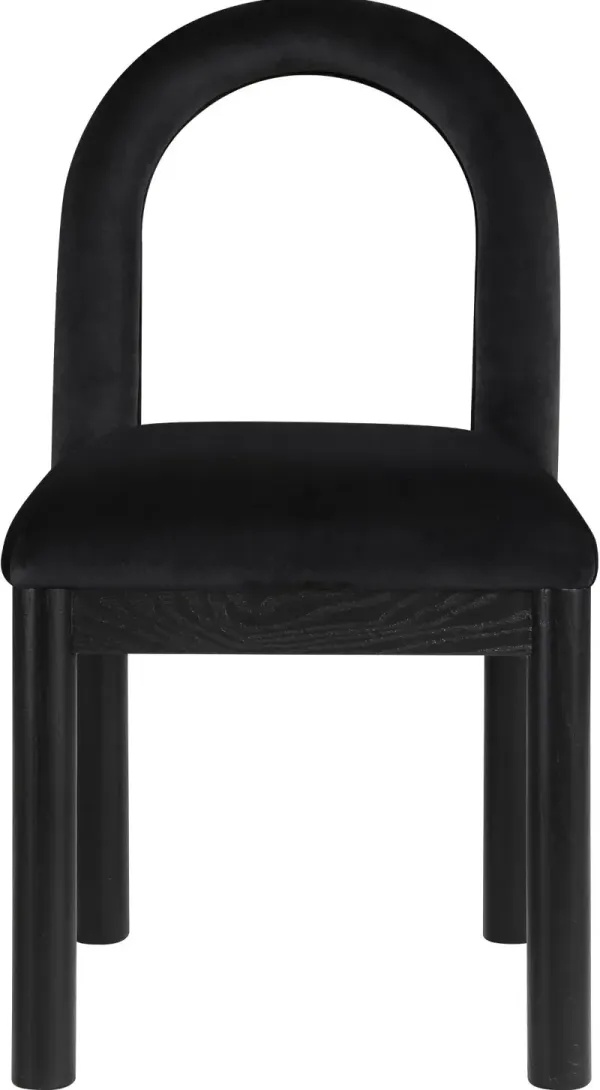 Conrad Black Velvet Upholstered Dining Chair