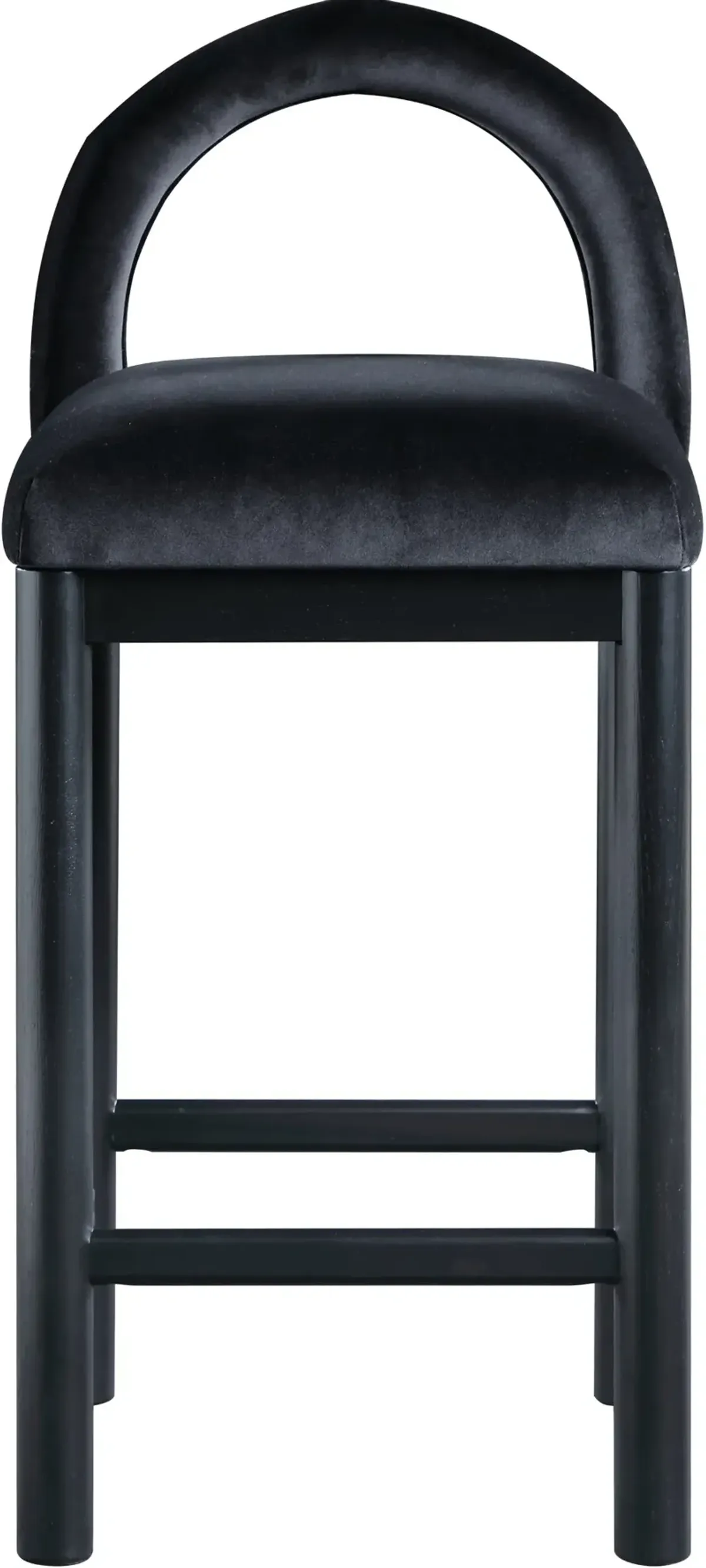 Conrad Black Velvet Upholstered Counter Stool