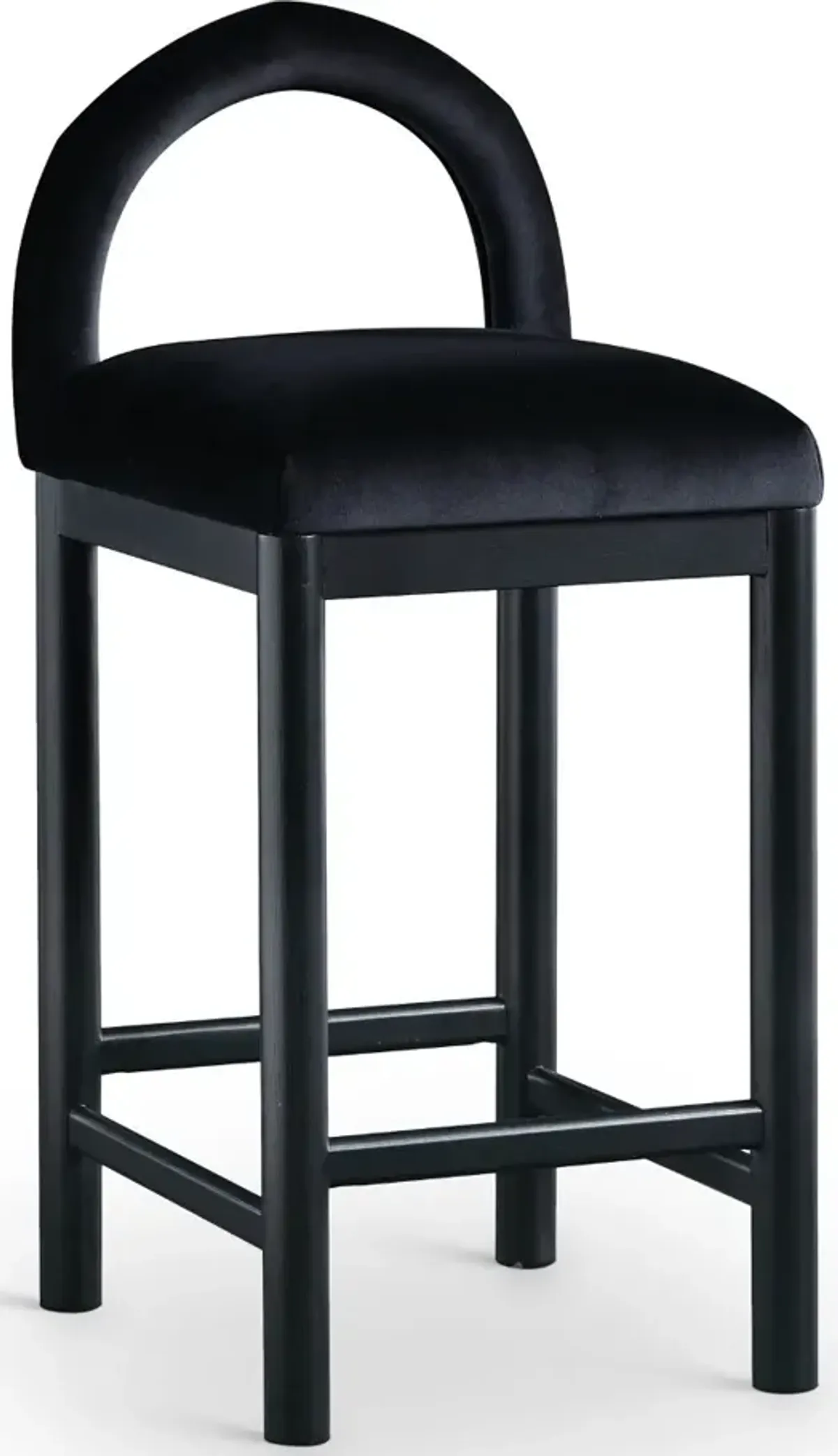 Conrad Black Velvet Upholstered Counter Stool