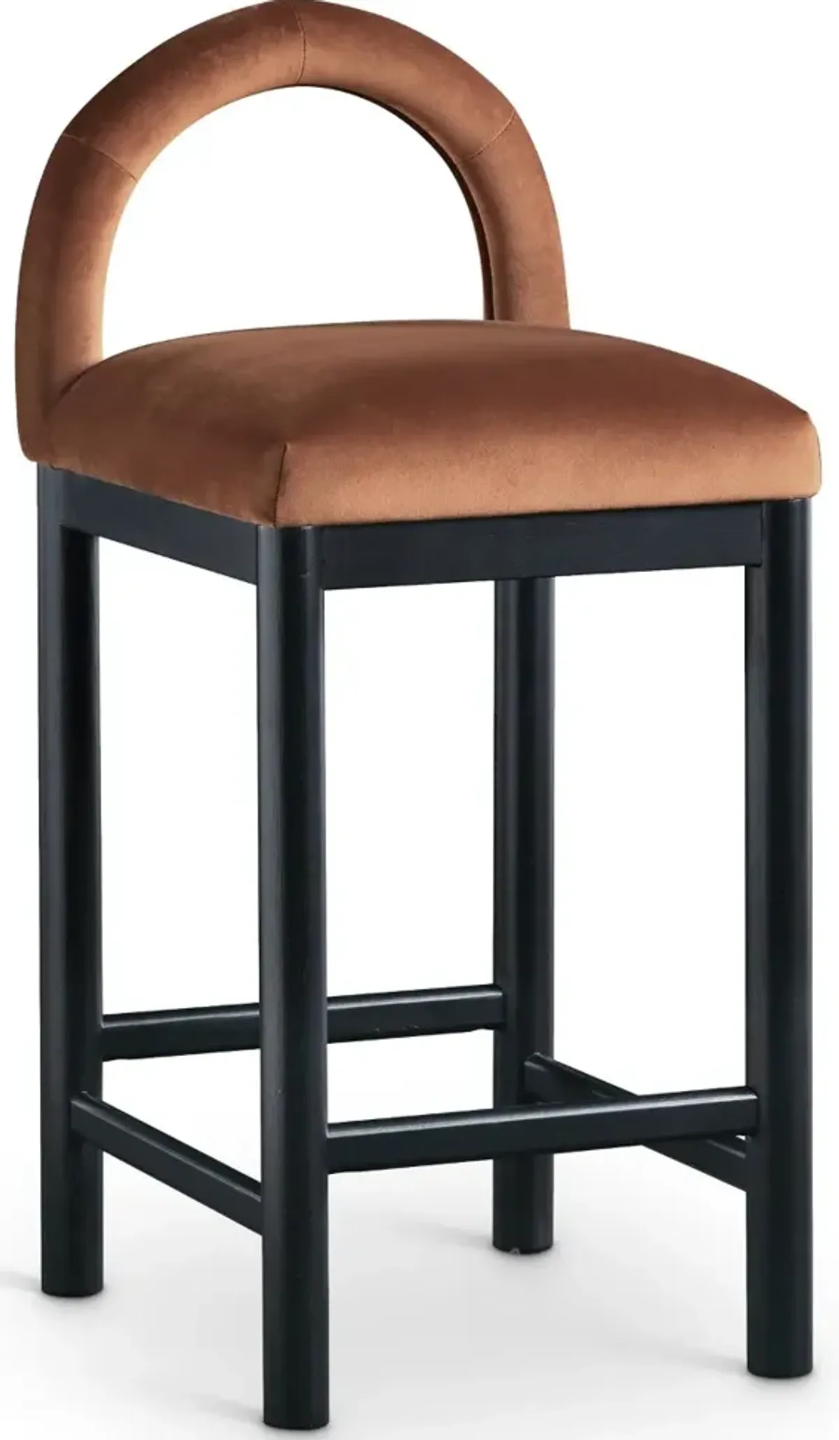 Conrad Brown Velvet Upholstered Counter Stool