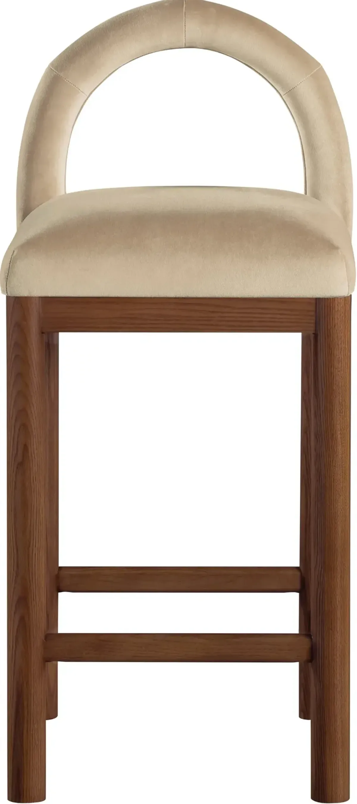 Conrad Beige Velvet Upholstered Counter Stool
