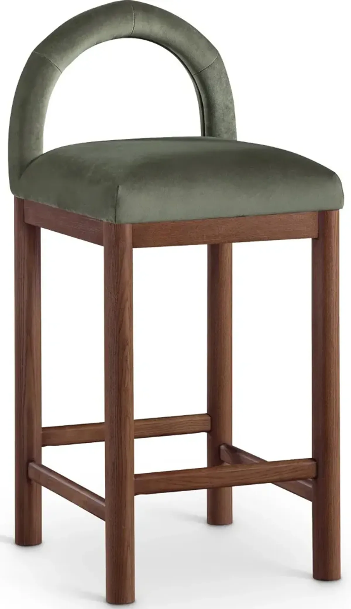 Conrad Green Velvet Upholstered Counter Stool
