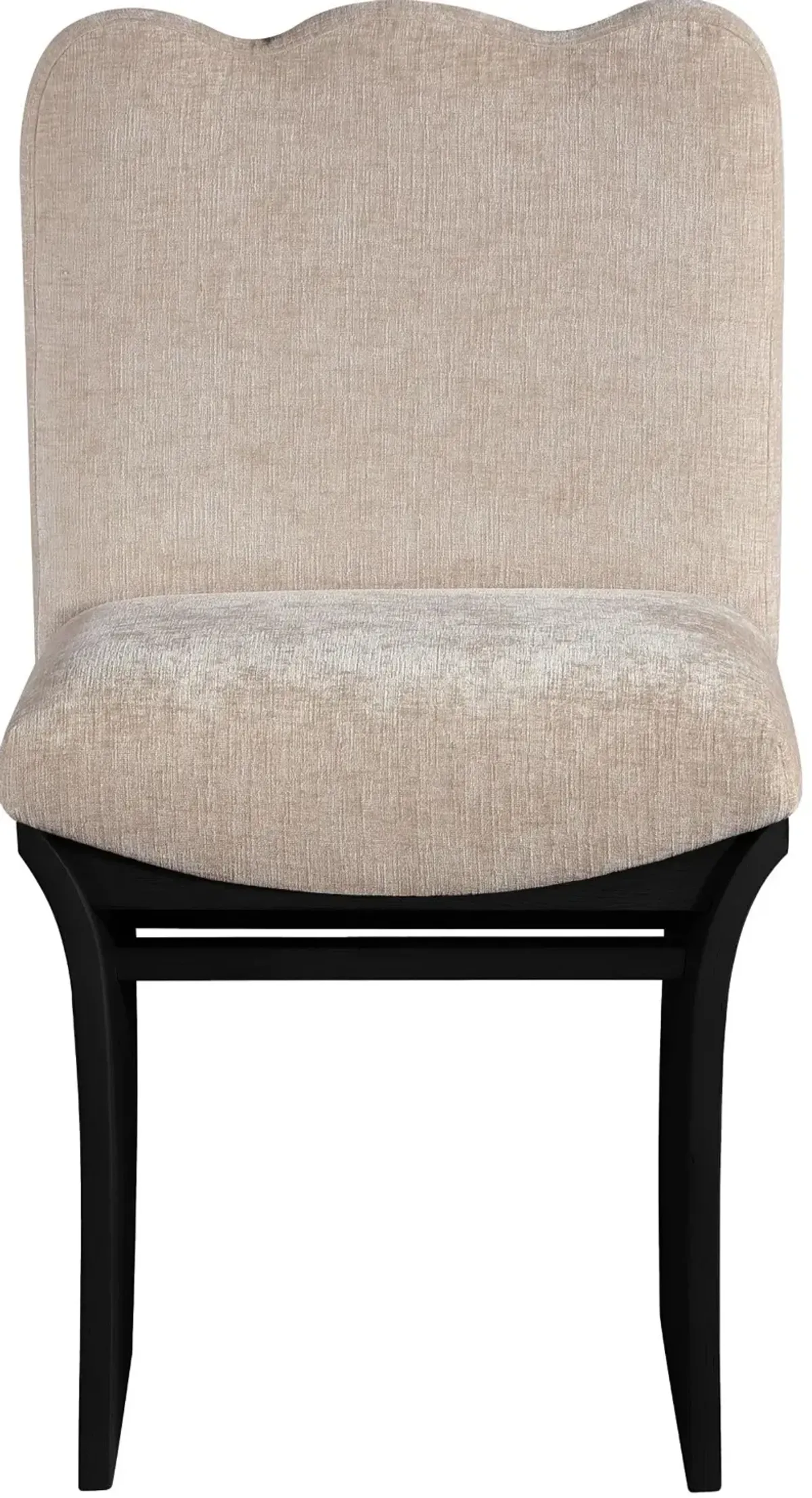 Shaw Beige Upholstered Dining Chair With Black Base