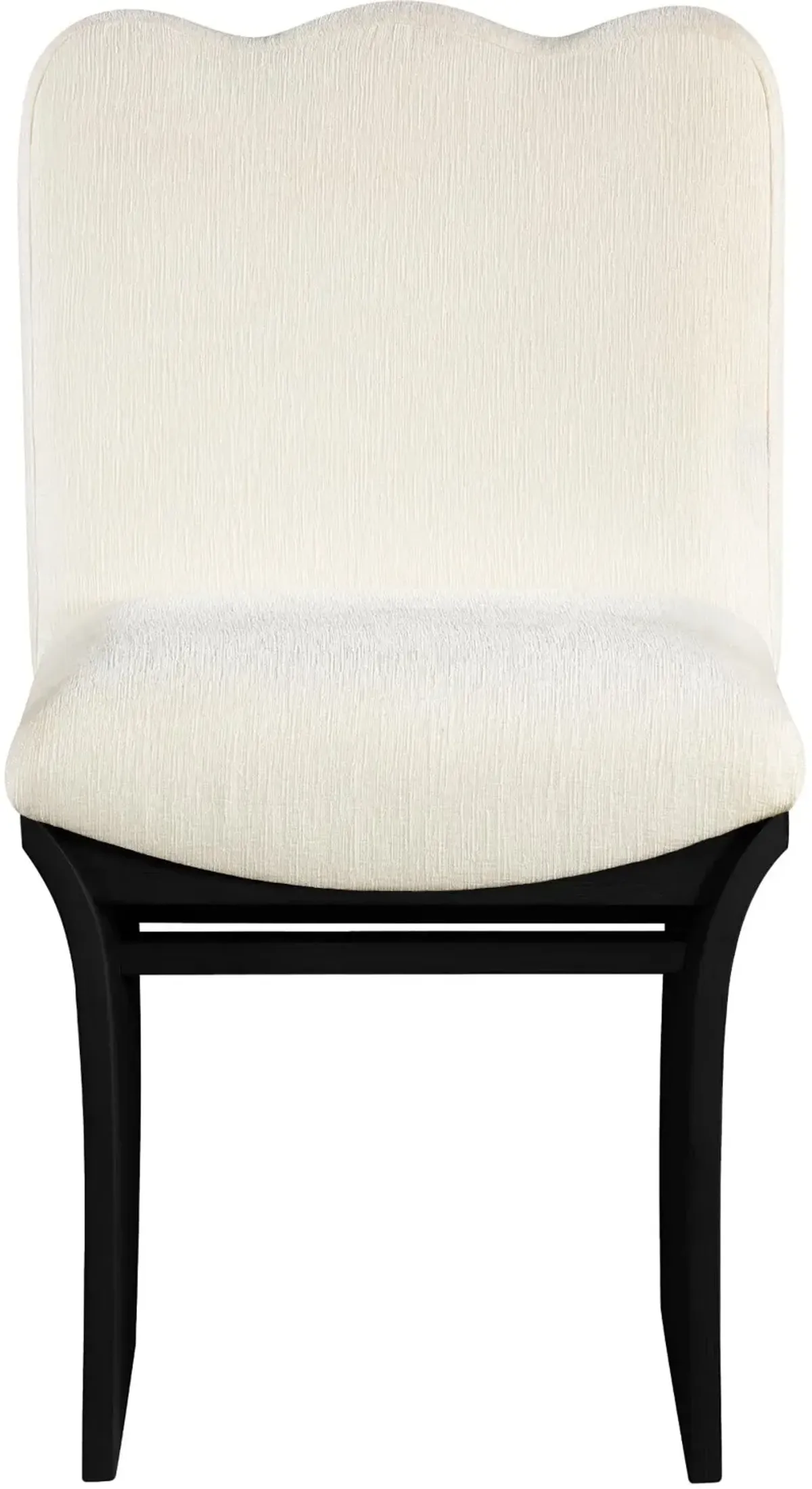 Shaw Cream Upholstered Dining Chair With Black Base
