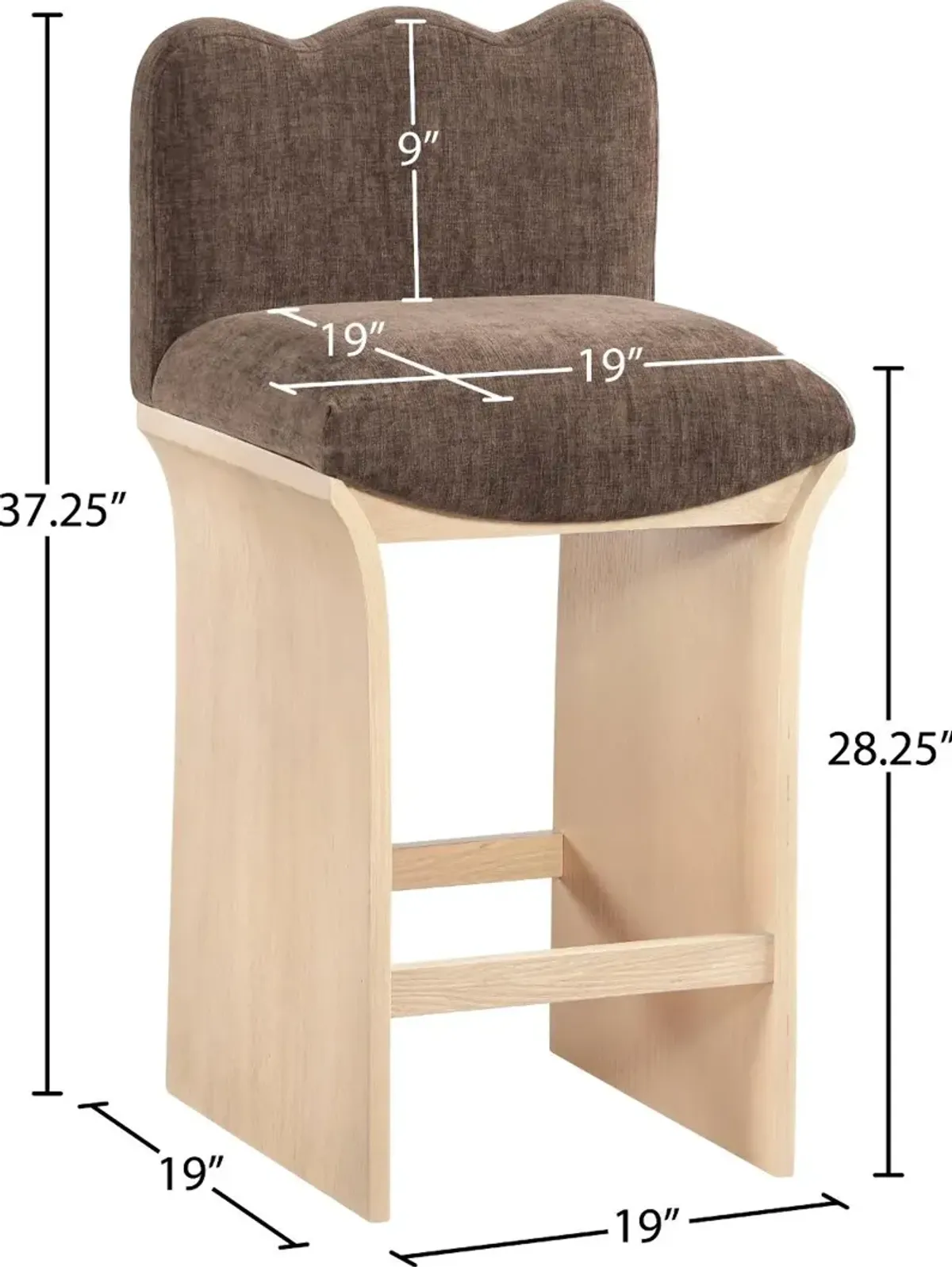 Shaw Brown Upholstered Counter Stool