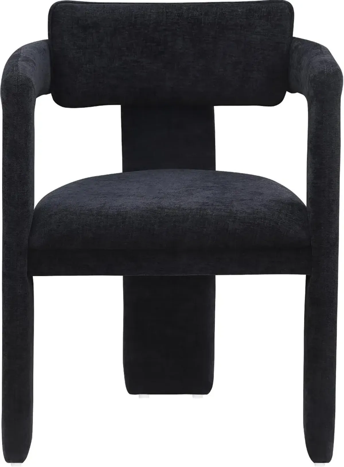 Brenda Black Chenille Upholstered Dining Chair, Set of 2