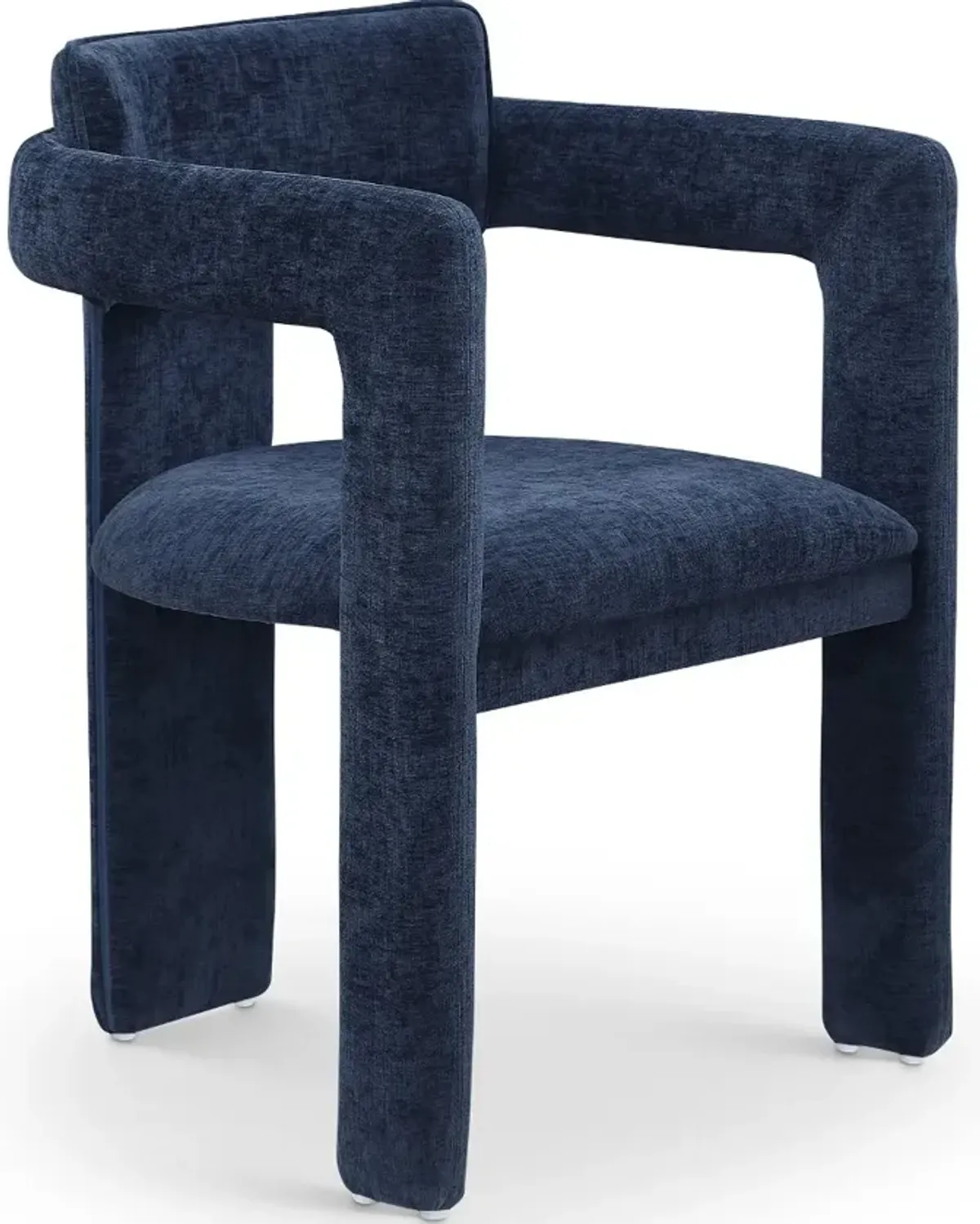 Brenda Navy Chenille Upholstered Dining Chair, Set of 2