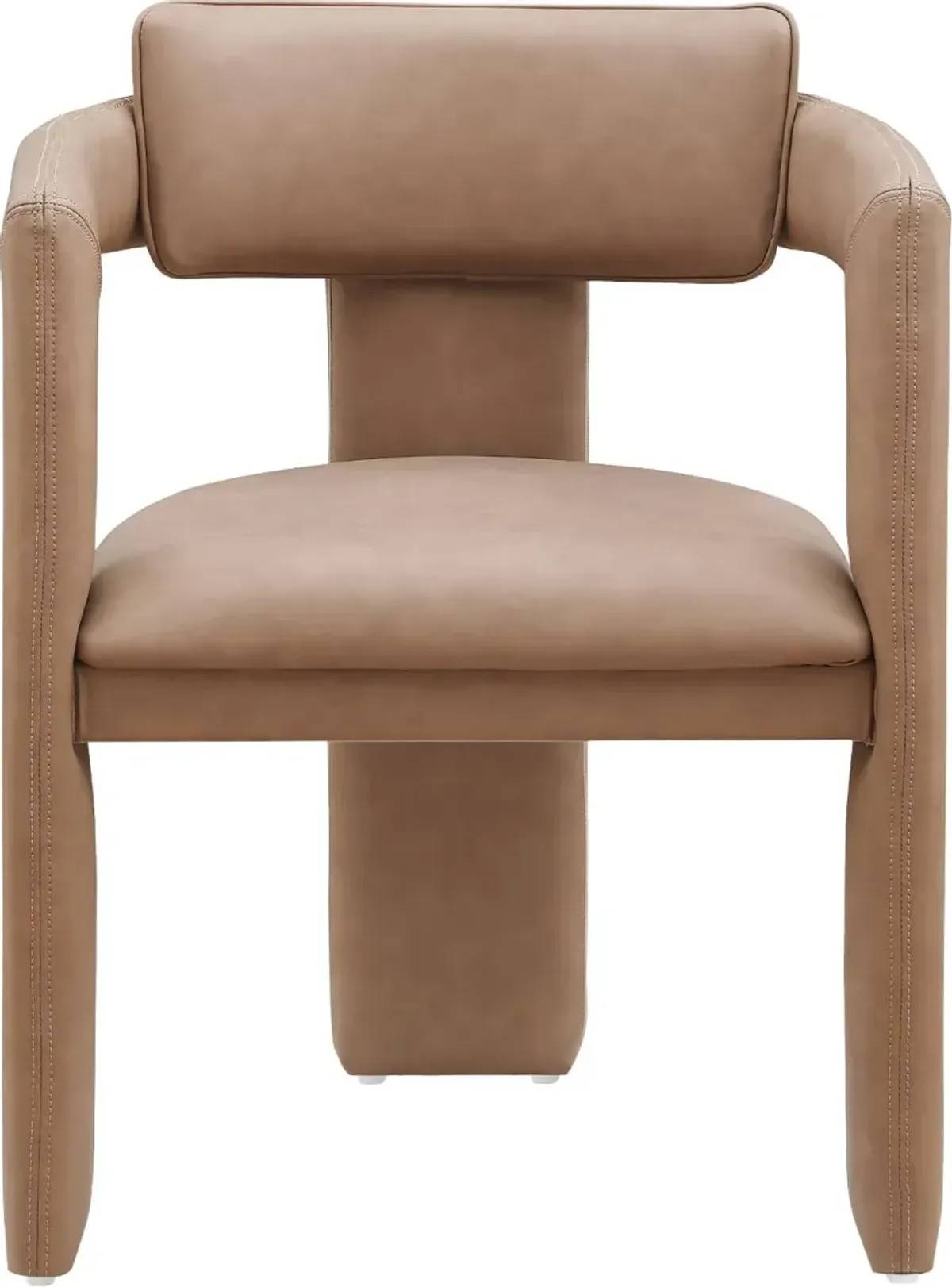 Brenda Brown Vegan Leather Upholstered Dining Chair, Set of 2