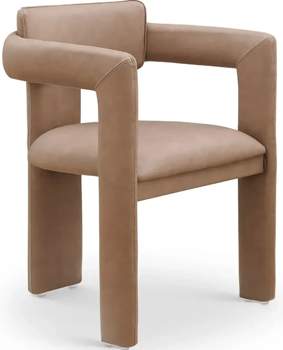 Brenda Brown Vegan Leather Upholstered Dining Chair, Set of 2