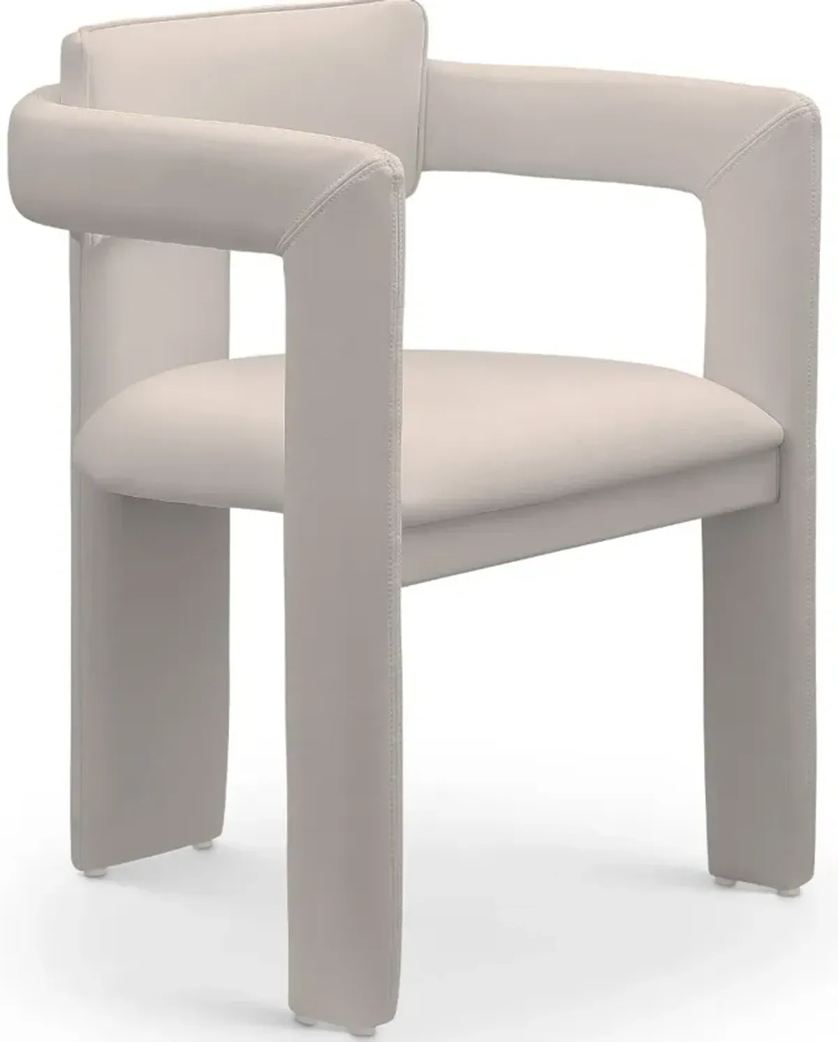 Brenda Taupe Vegan Leather Upholstered Dining Chair, Set of 2