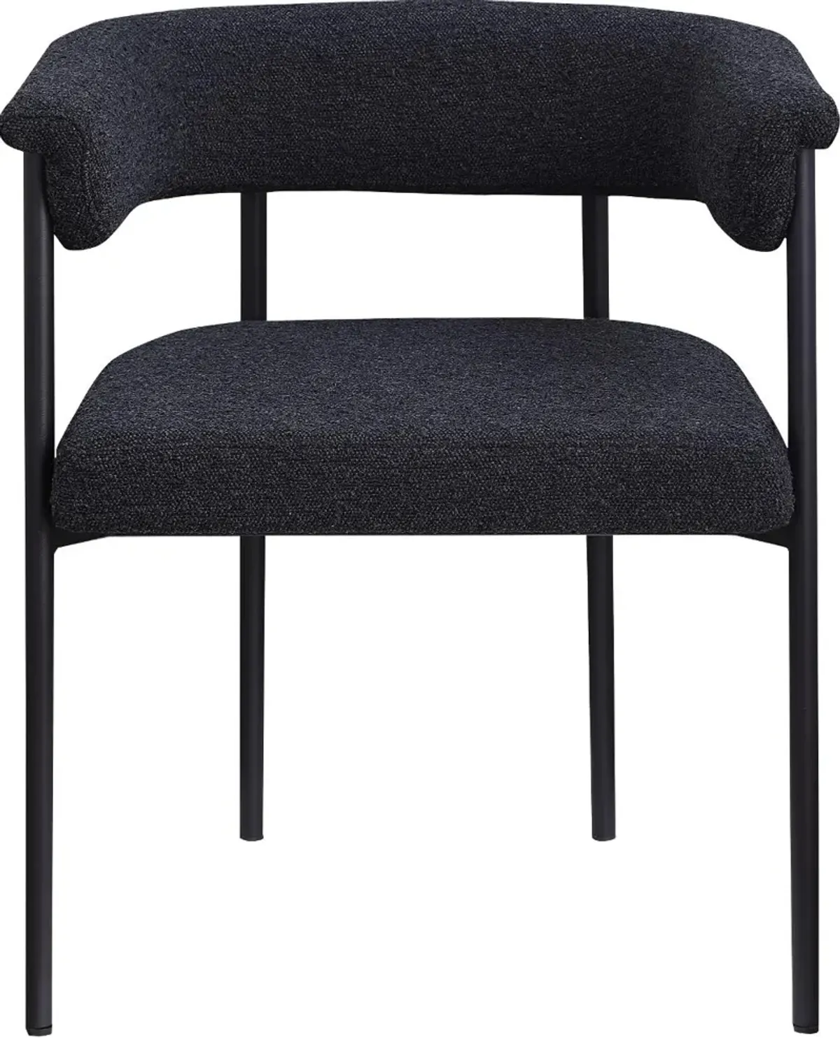 Malin Black Boucle Upholstered Dining Chair, Set of 2